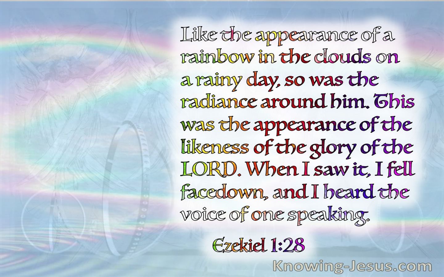 Ezekiel 1:28  It Was The Appearance Of The Likeness Of The Glory Of The Lord (blue)